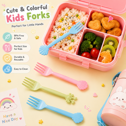 Pack of 20 Cute Lunch Box Forks & Spoons With Organizer