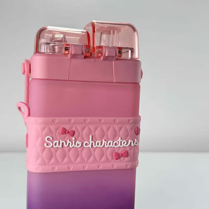 Sanrio original Dual Water Bottle In Matte Finish | Kuromi Hello Kitty Cinnamoroll