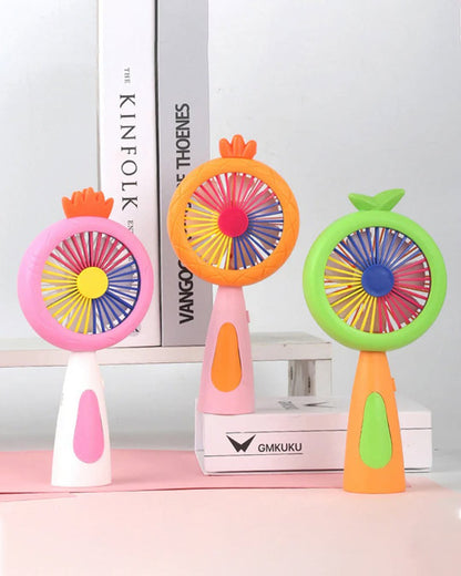 Chargable Hand Held Fan With Ring Light