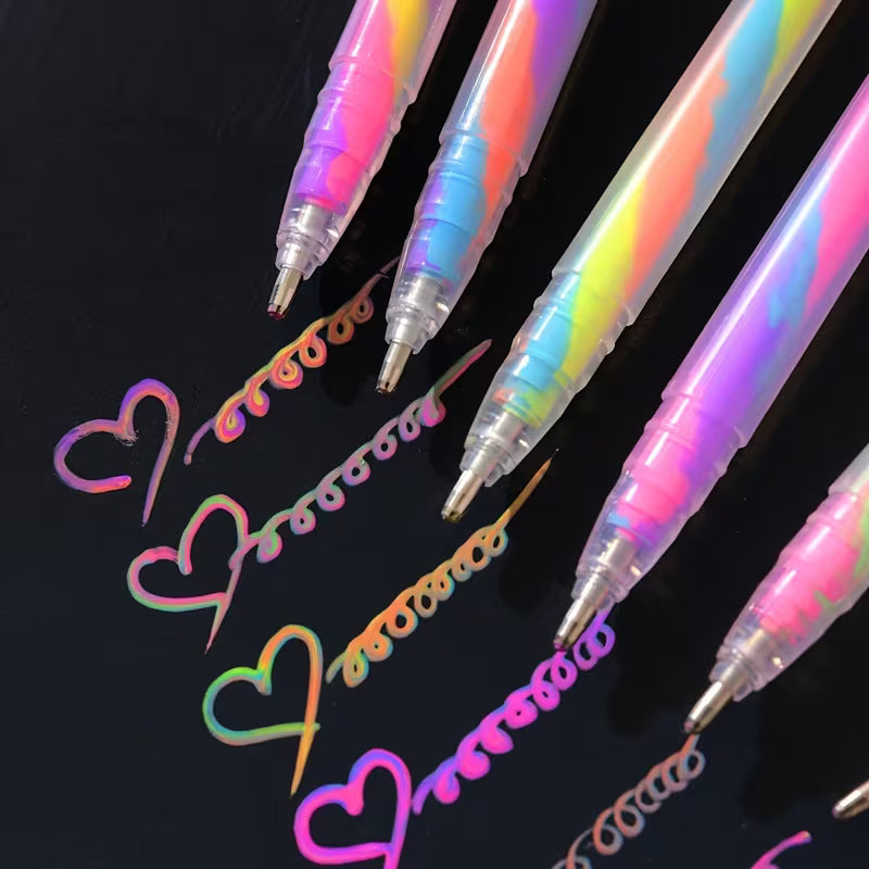 Rainbow Colors Glitter Gel Pen Pack of 8