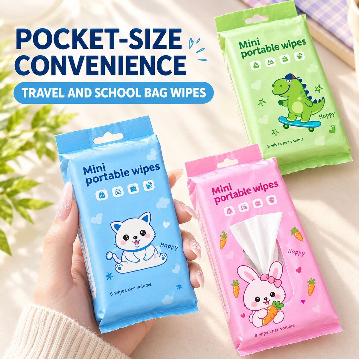 Sanrio Kuromi and Stitch Mini Wet Wipes