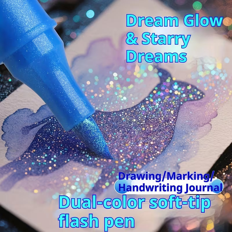 Dual Tip 24 Colour Glitter Marker