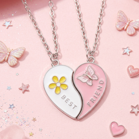 Best Friends Heart Magnetic Necklaces Pair