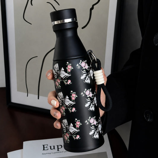 Pinteresty Bow Floral Water Bottle With Rare Matte Finish