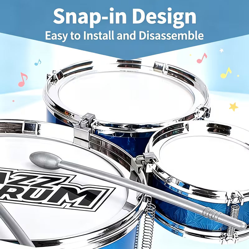 Jazz 3 Drum Series Musical Instrument Realistic Toy For Kids
