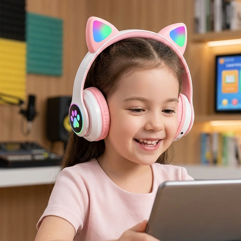 Wireless Cat Ear Headphones With Mic