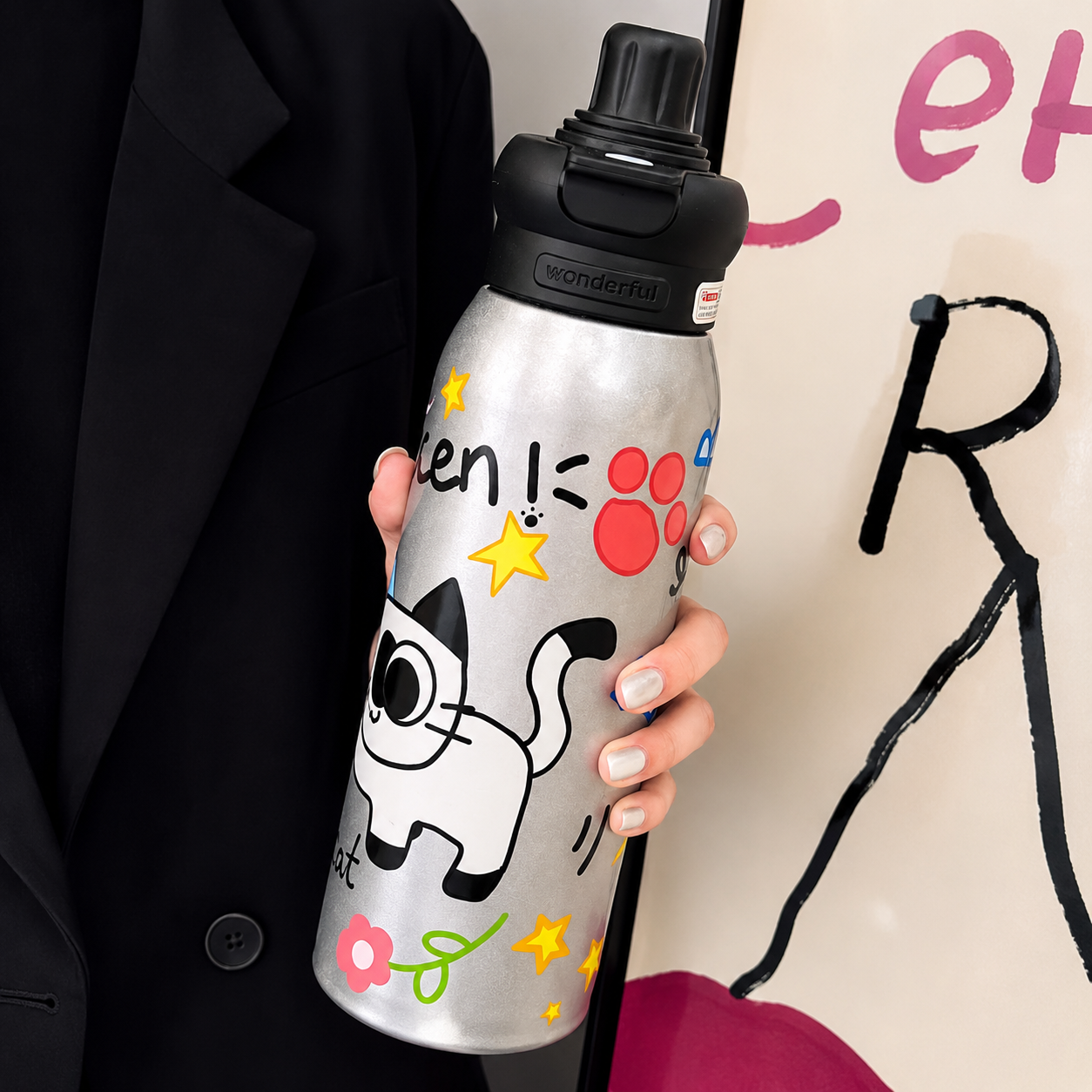 Kids Premium Stainless Steel Insulated Water Bottle 650ml | Cute Cartoon Designs