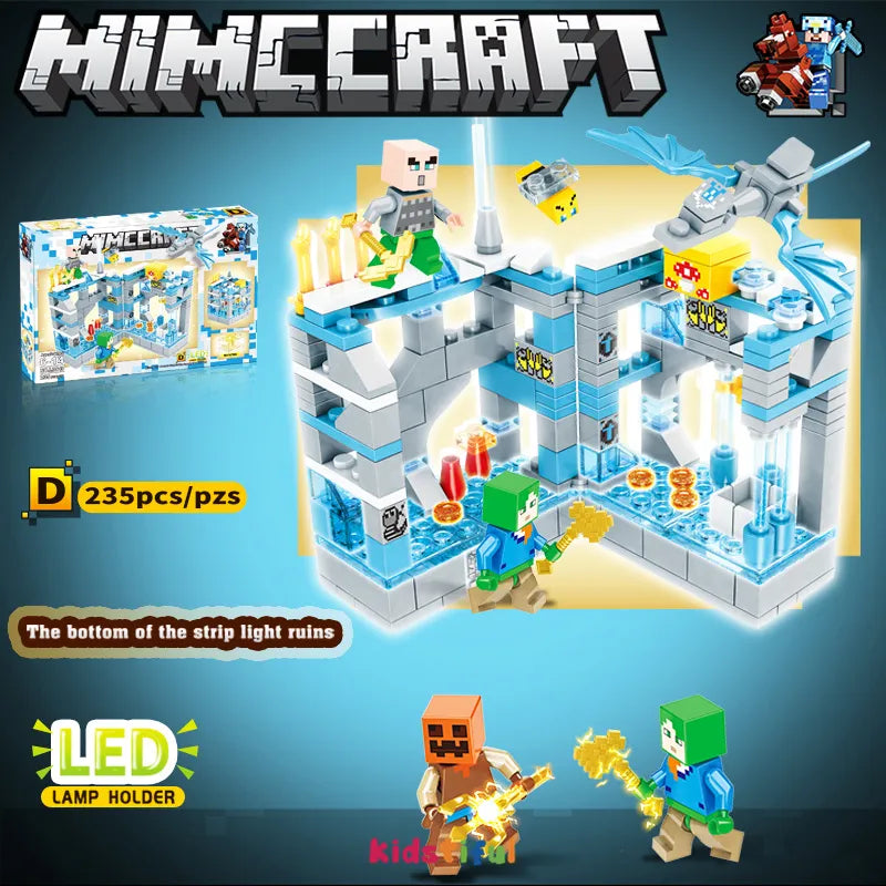 Minecraft Lego building Blocks 229 Pcs With Led Light Technology