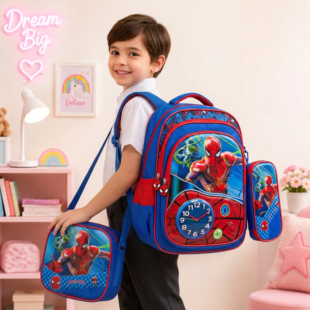 Spiderman 3-Piece School Bag Set for Kids