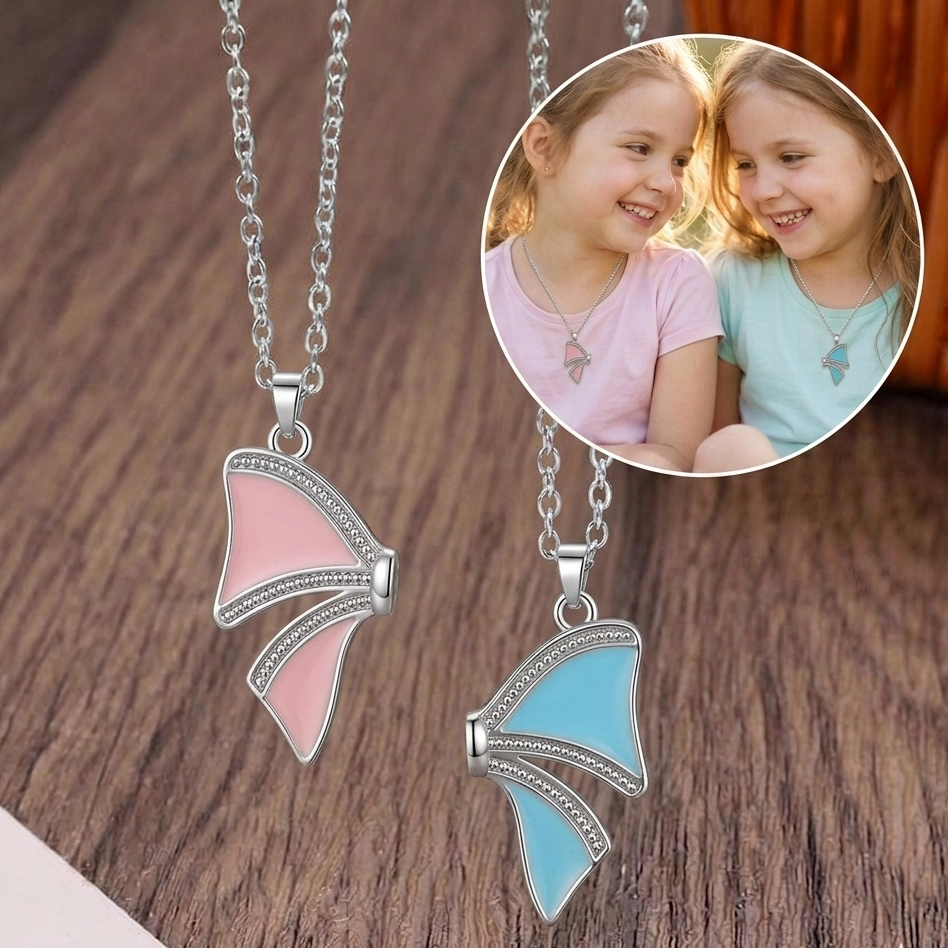 Best Sister | Friend Bow Magnetic Necklace Pair