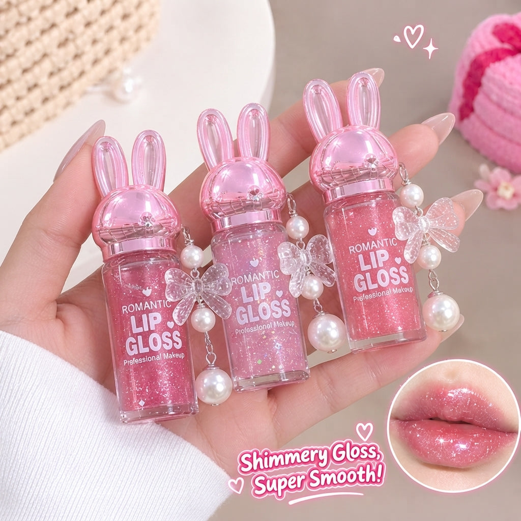 Bunny Shimmer Lip Gloss With Pinteresty Bow Charm