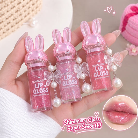 Bunny Shimmer Lip Gloss With Pinteresty Bow Charm