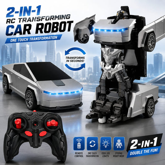 2-in-1 cyber truck remote control (RC) transforming Robot car
