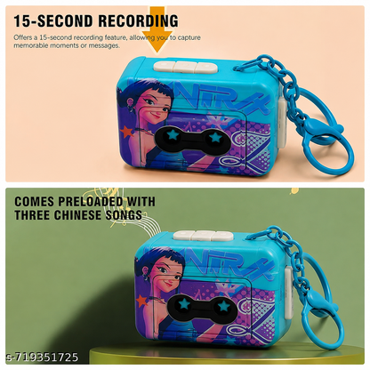 K Pop Retro Cassette Tape Recorder Music & Radio Key Chain | Record & Play