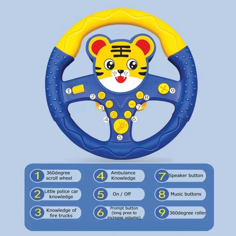 Electric Simulation Car Steering Toy For Kids