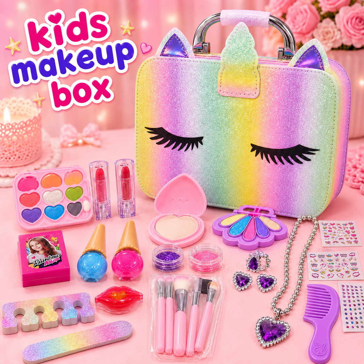 Unicorn Makeup Box | Makeup Jewellery Nail Accessories