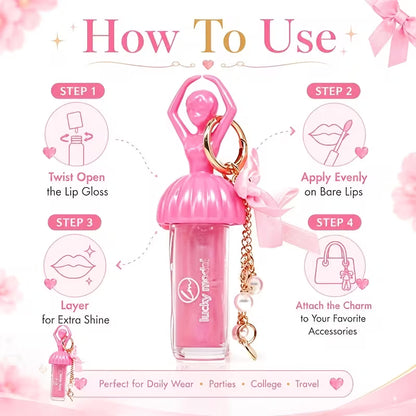 Pinteresty Ballerina Keychain Lip Gloss