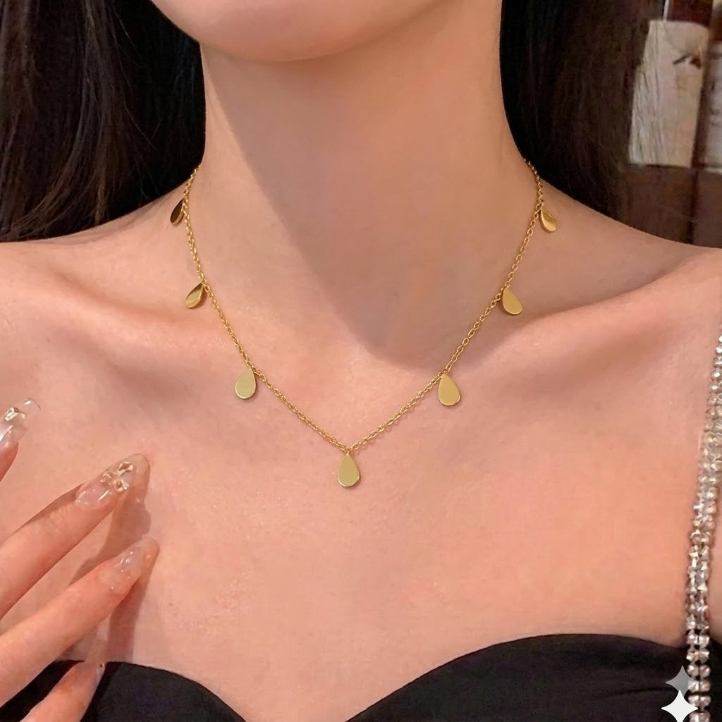 Teardrop Stainless Steel Delicate Necklace