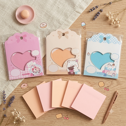Dessert Shop Transparent Glittery Sticky Notes | Cute Stationery