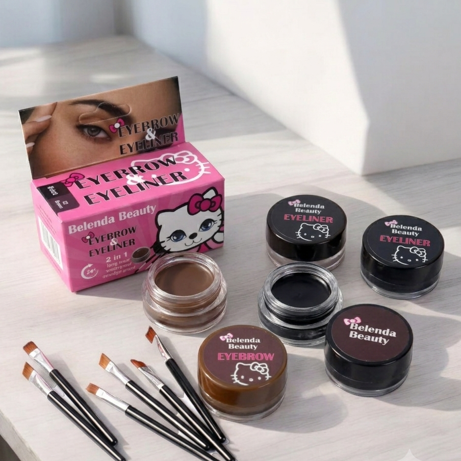 WB Dip Brown and Black Eyeliner And Eyebrow Pomade Set