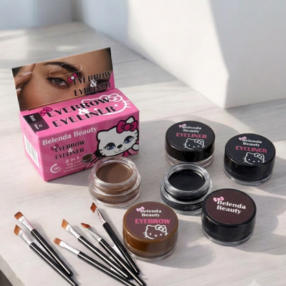 WB Dip Brown and Black Eyeliner And Eyebrow Pomade Set