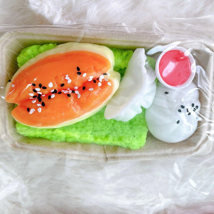 Food Tray Dumpling, Sushi, Fried Chicken Taba Squishy Toy