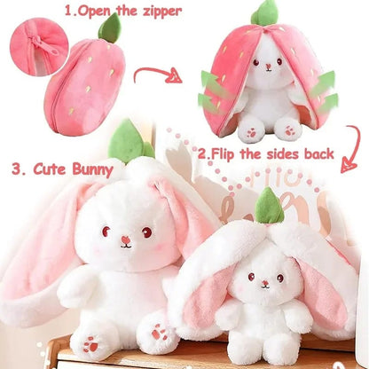 Reversible Bunny Rabbit Plush Toy