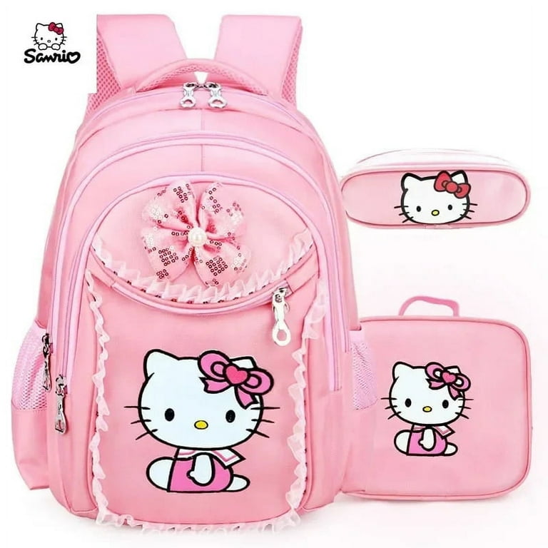 Hello Kitty 3 Pc Montessori Bag | Lunch Bag And Pencil Case