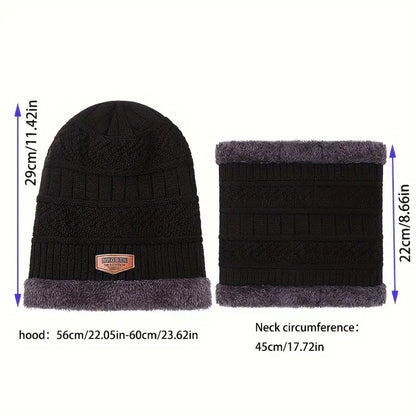 Beanie Cap Neck Warmer Beanie Full Set-2 Piece