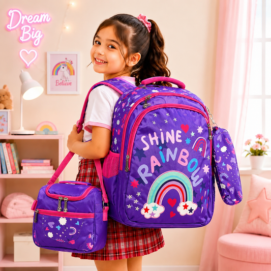 Rainbow 3 Pc School Bag