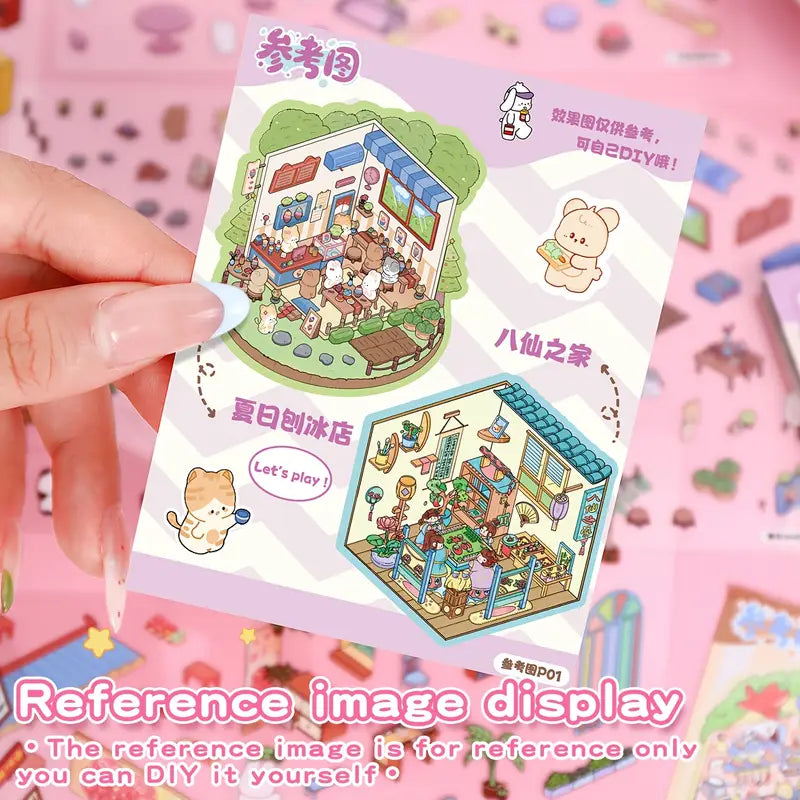 Sanrio 3D Scene Material Sticker Book With Tweezer