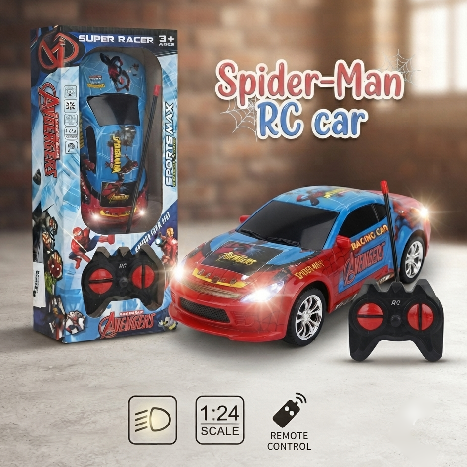 Remote Control Spiderman Rc Car With Lights