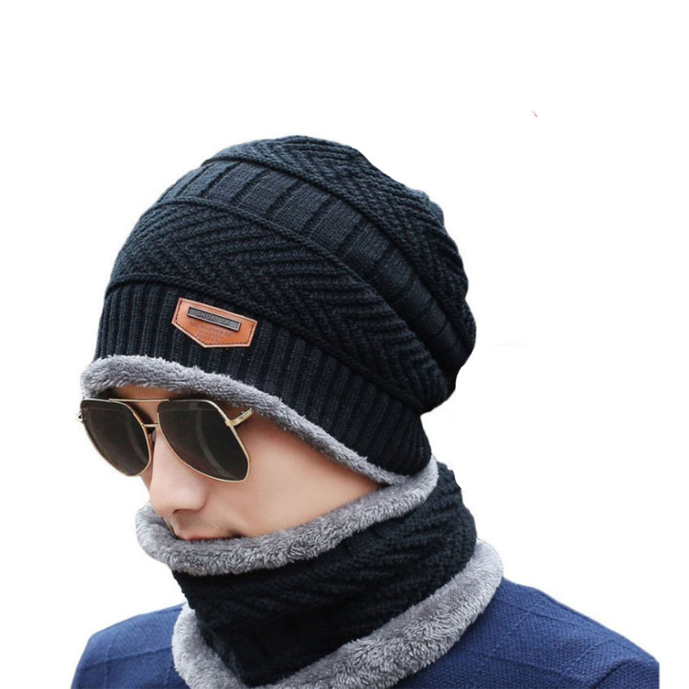 Beanie Cap Neck Warmer Beanie Full Set-2 Piece