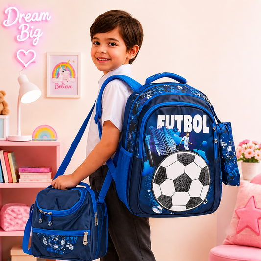 Football 3 Pc School Bag