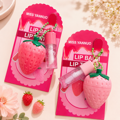 Strawberry 2 in 1 Lip balm and Lip Gloss Pack