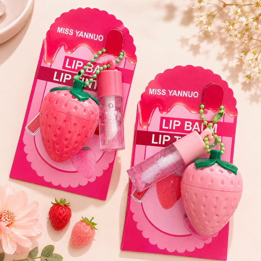 Strawberry 2 in 1 Lip balm and Lip Gloss Pack