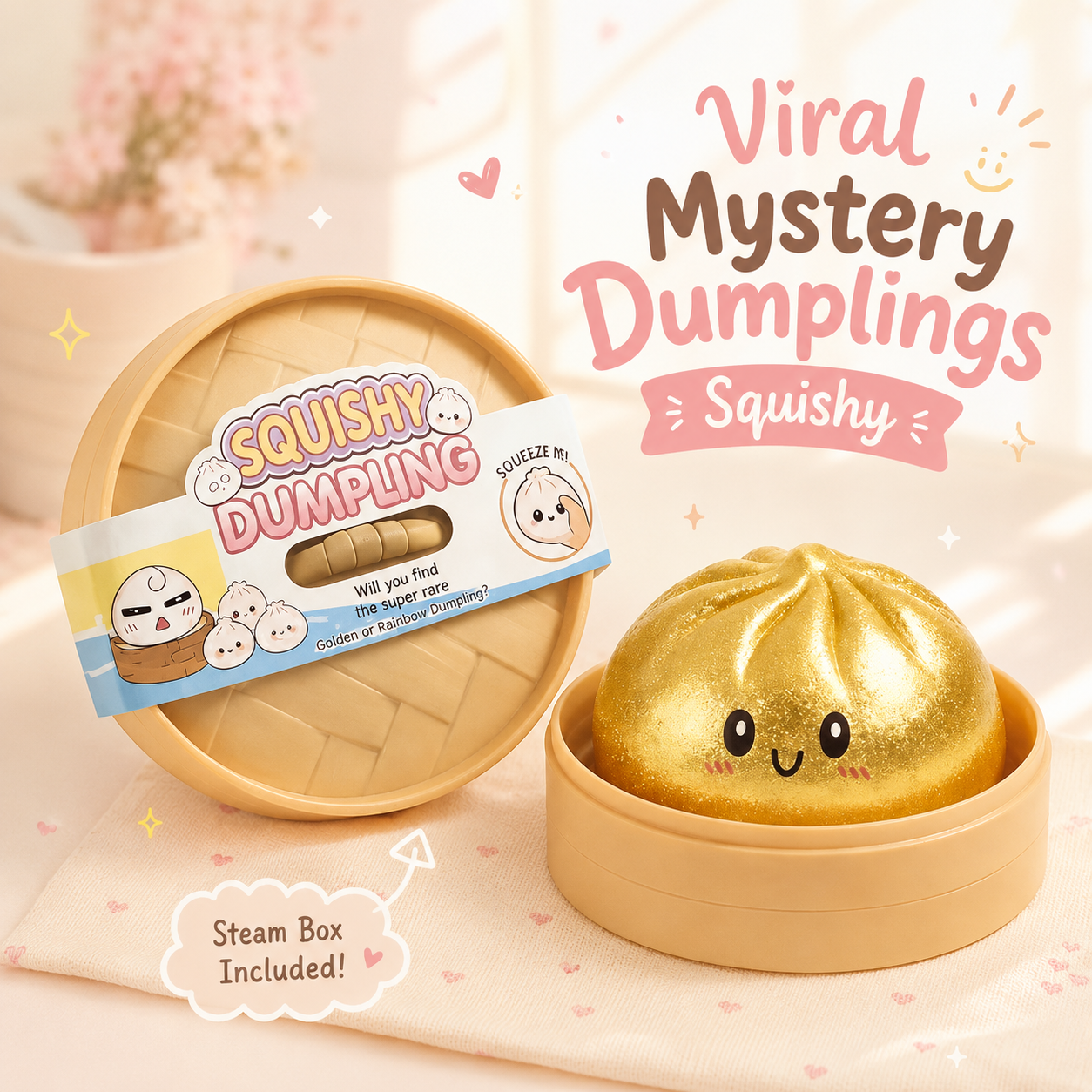 Viral Stress-Relieving Momo Dumpling Squishy Toy