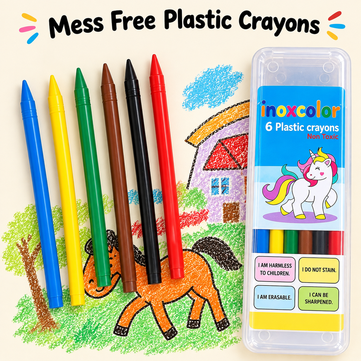 No Mess Plastic Crayons With Storage Box