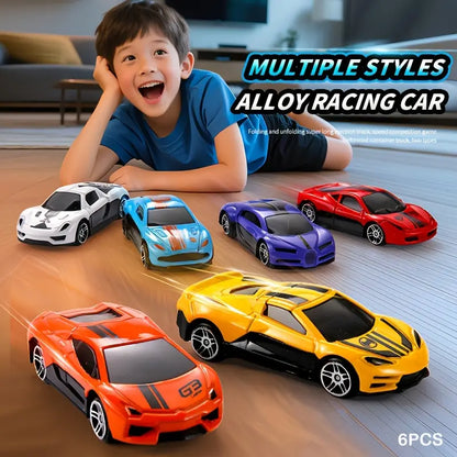 Fast Speed 6 Pcs Metal Body Sports Cars With Acrylic Box Display