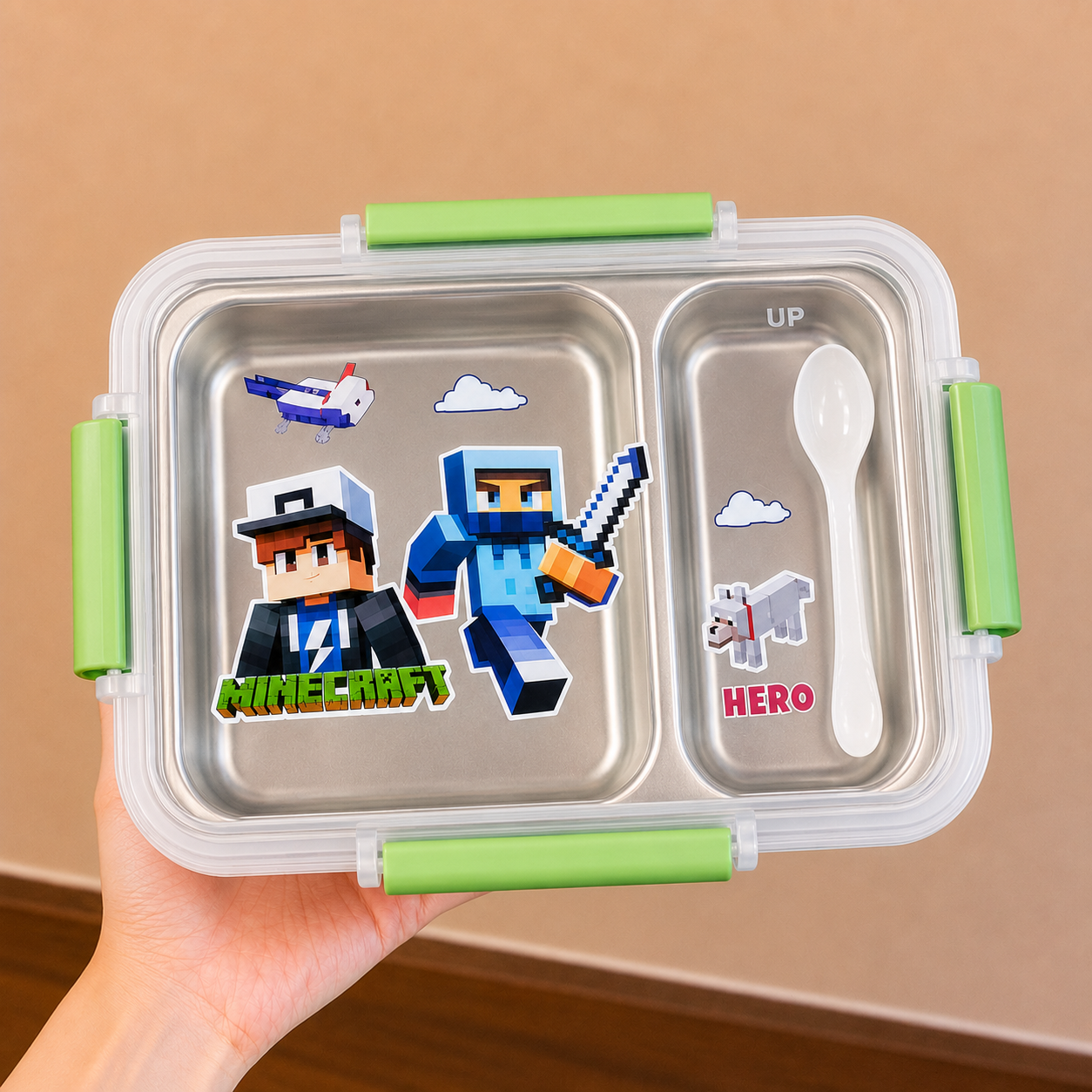 Minecraft Big Size Stainless Steel Bento Lunch Box