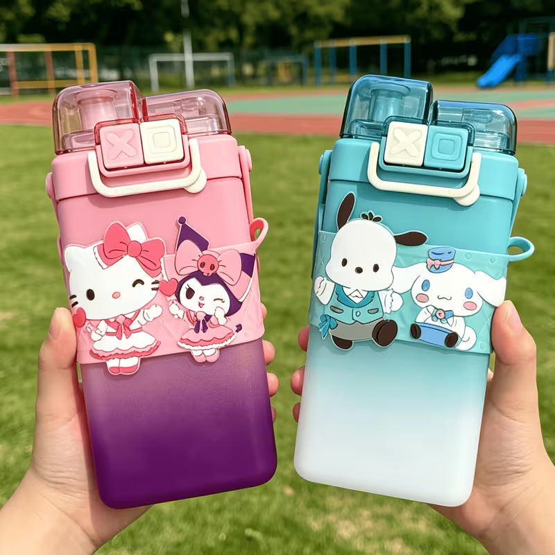 Sanrio original Dual Water Bottle In Matte Finish | Kuromi Hello Kitty Cinnamoroll