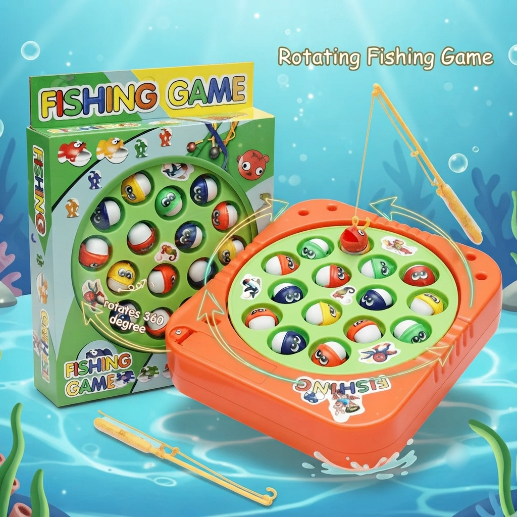 Rotating Fishing Game Toy With Music