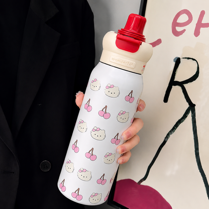 Kids Premium Stainless Steel Insulated Water Bottle 650ml | Cute Cartoon Designs