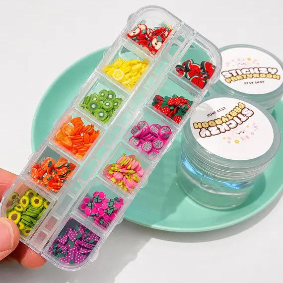 Fruits and Stars Bedazzling and Decorative Charms Kit For Slimes and Nail Art