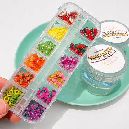 Fruits and Stars Bedazzling and Decorative Charms Kit For Slimes and Nail Art