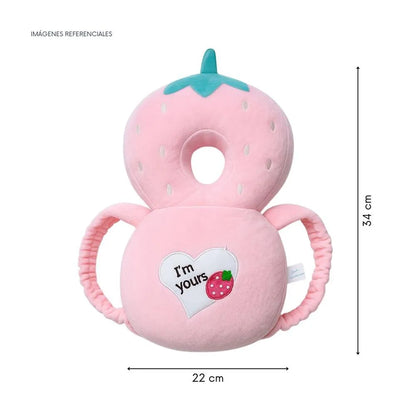 Baby Girl Strawberry Head Protector With Stretchable Straps