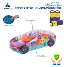 Concept Rotating Gear Transparent Car With Lights