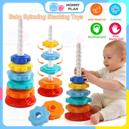 Spinning Rainbow Stacking Tower