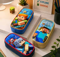 Minecraft Double Zip Stationery Pencil Pouch