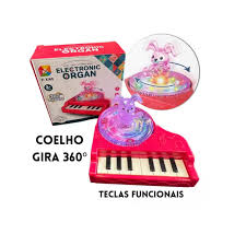 Bunny 360 Rotating Electronic Piano With Light And Music
